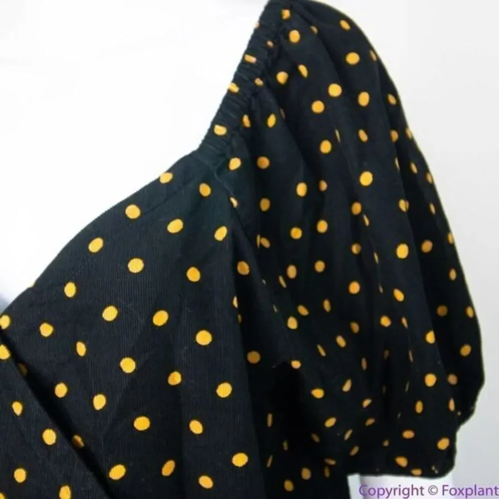 NEW Madewell Corduroy‎ Puff-Sleeve Wrap Top in Oval Dot, XS